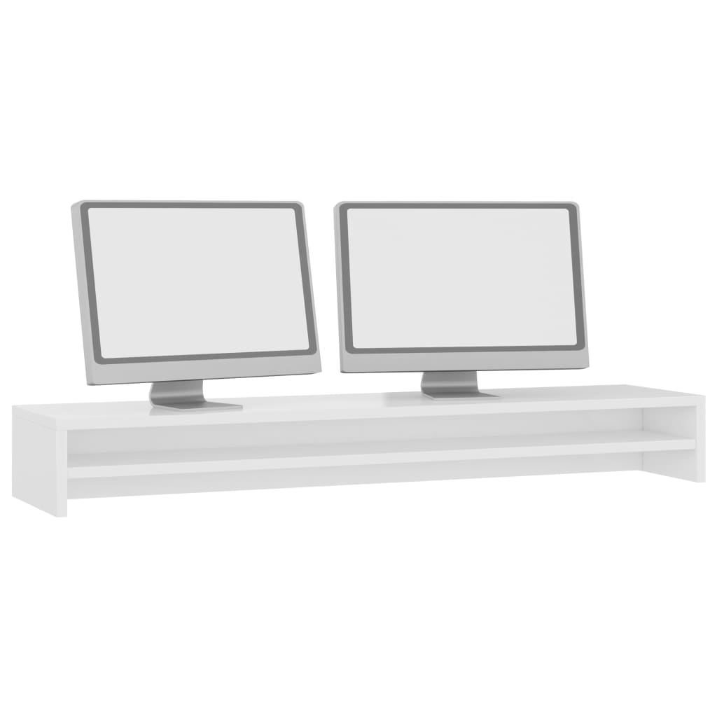 vidaXL Stalak za monitor visoki sjaj bijeli 100 x 24 x 13 cm iverica