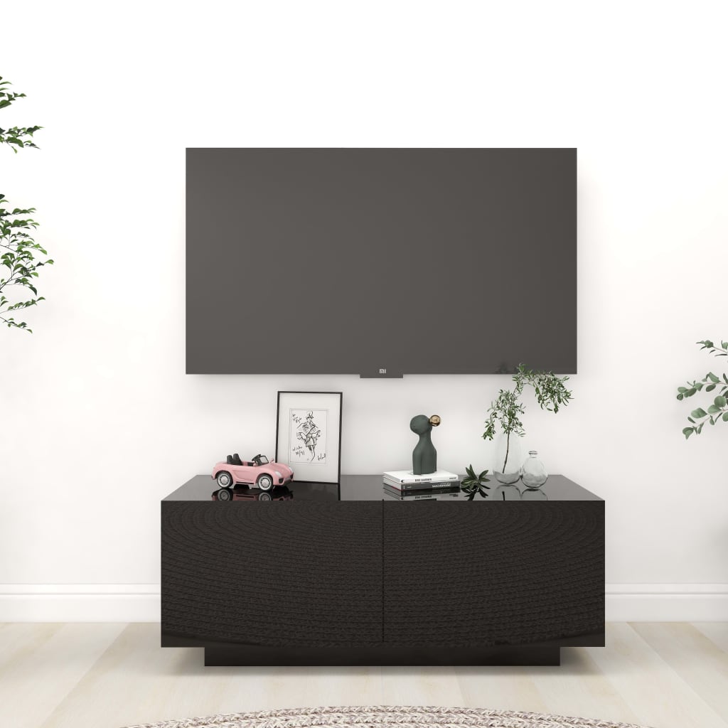 vidaXL TV ormarić visoki sjaj crni 100 x 35 x 40 cm od iverice
