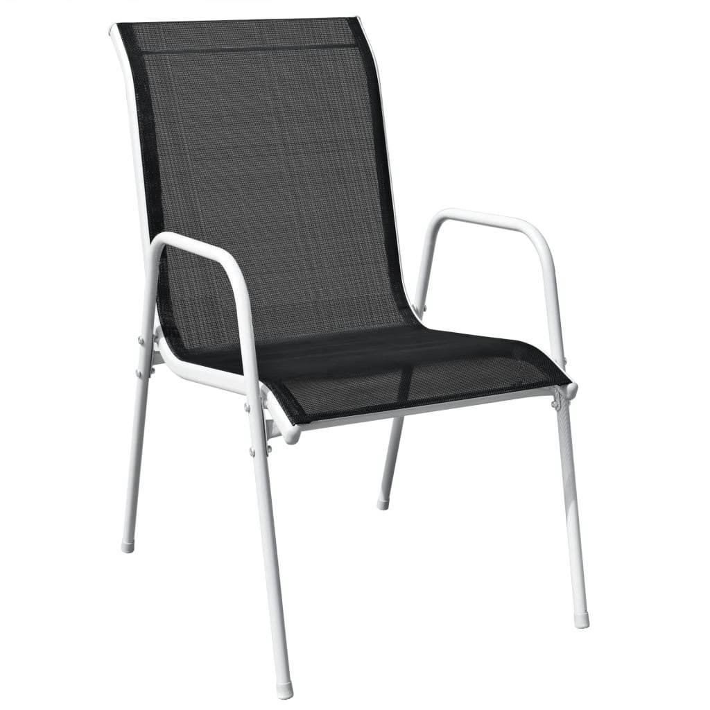 vidaXL Složive vrtne stolice 2 kom od čelika i tekstilena crne