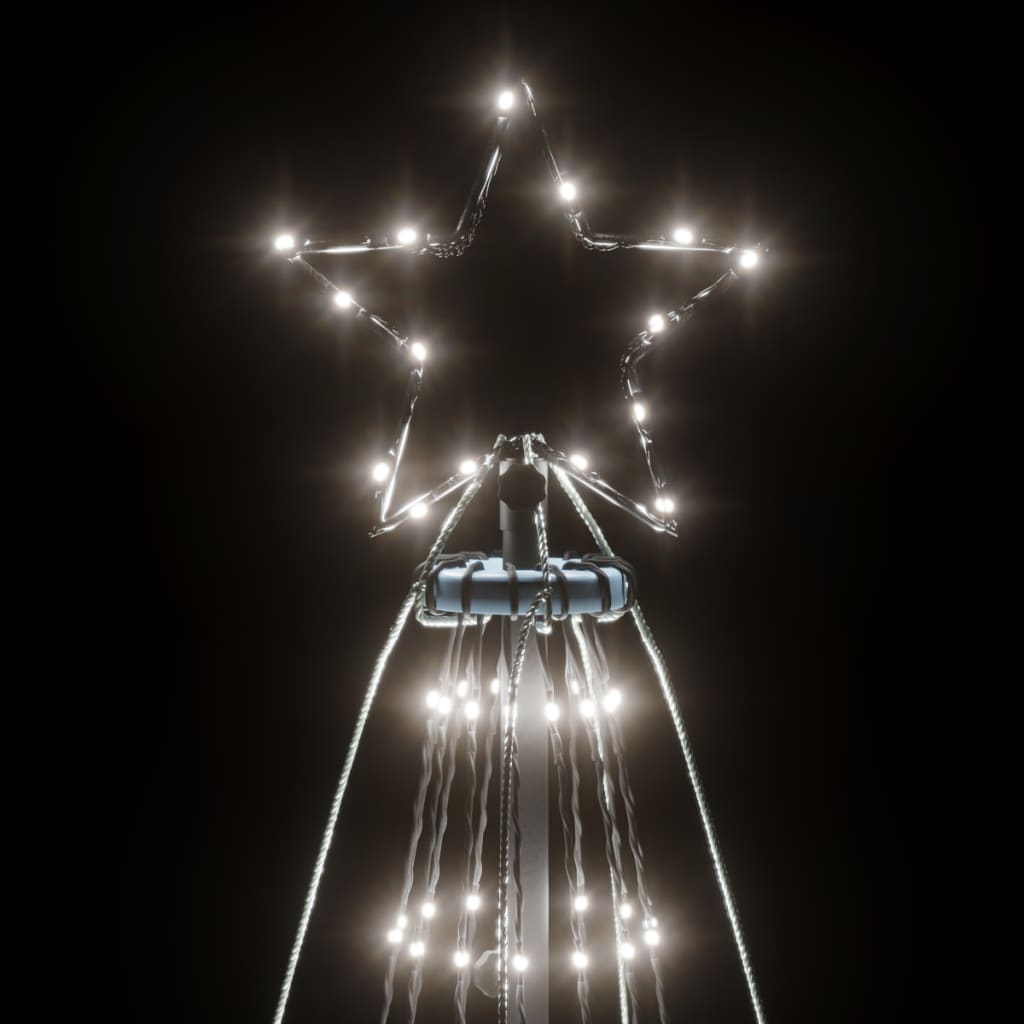 vidaXL Božićno drvce sa šiljkom 1134 hladne bijele LED žarulje 800 cm