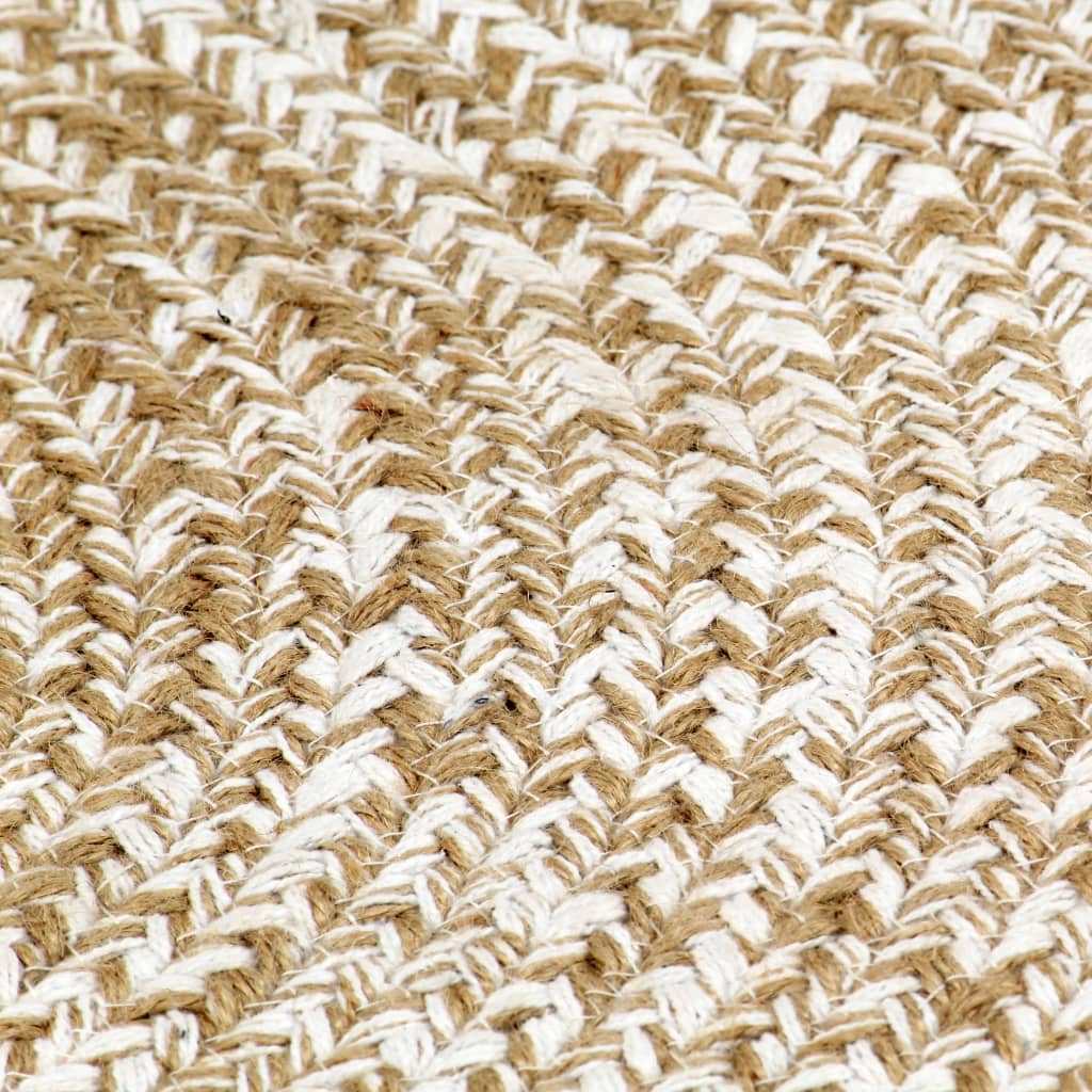 vidaXL Ručno rađeni tepih od jute bijele i prirodne boje 120 cm