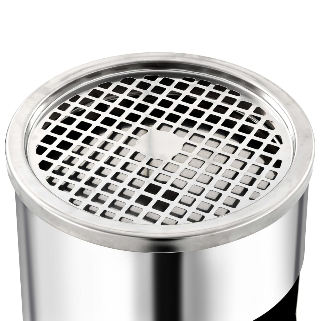 vidaXL Kanta za smeće s pepeljarom 30 L od nehrđajućeg čelika
