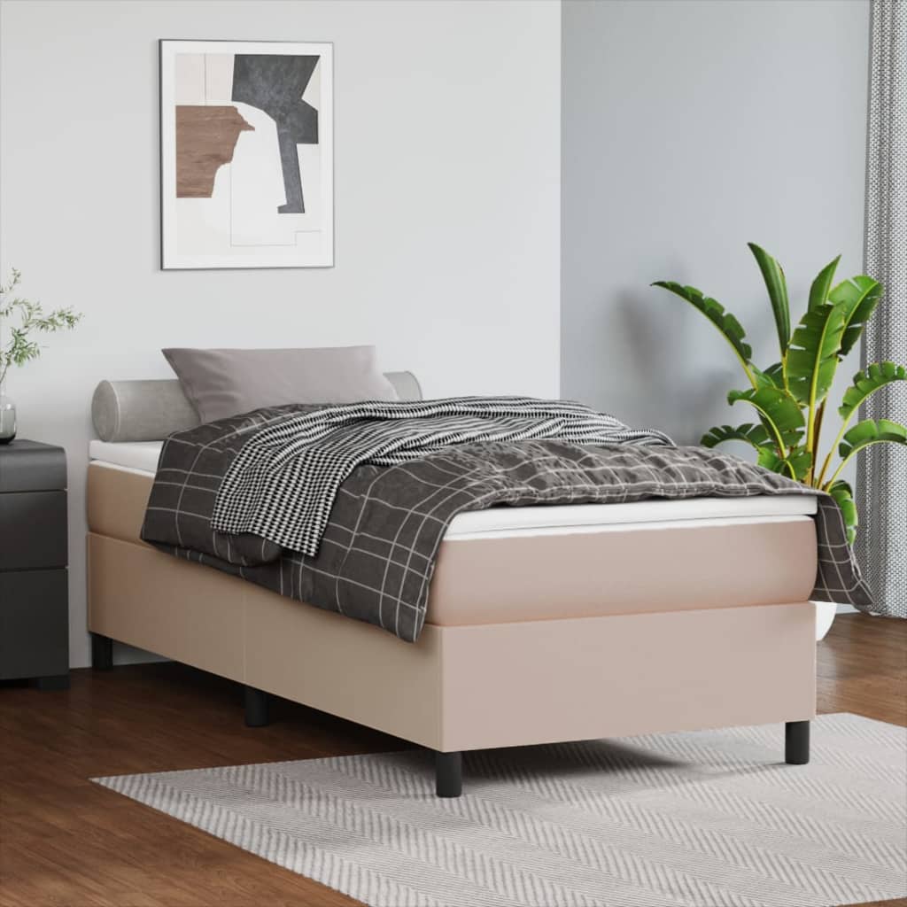 vidaXL Okvir za krevet boja cappuccina 90x190 cm od umjetne kože