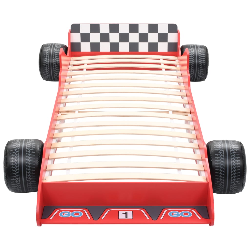 vidaXL Dječji krevet trkaći auto 90 x 200 cm crveni