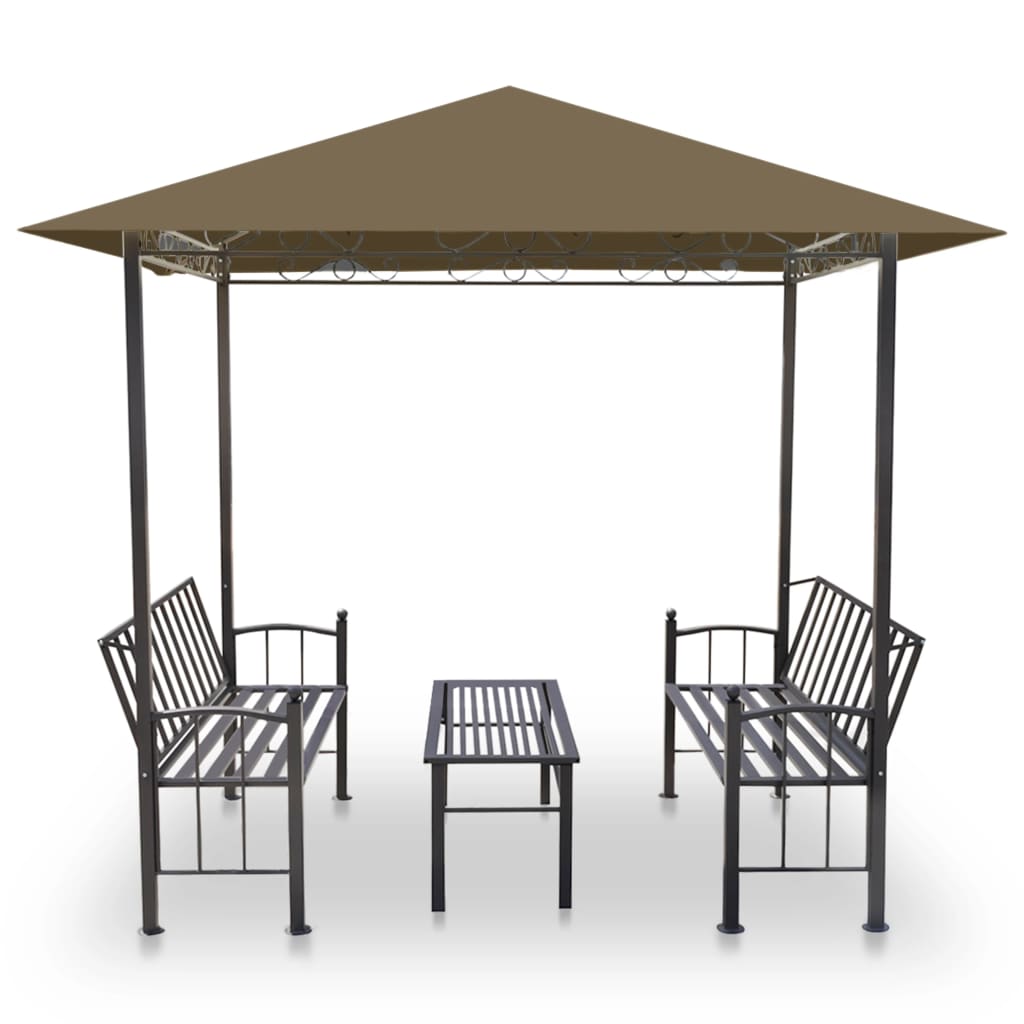 vidaXL Vrtni paviljon sa stolom 2,5 x 1,5 x 2,4 m smeđe-sivi 180 g/m²