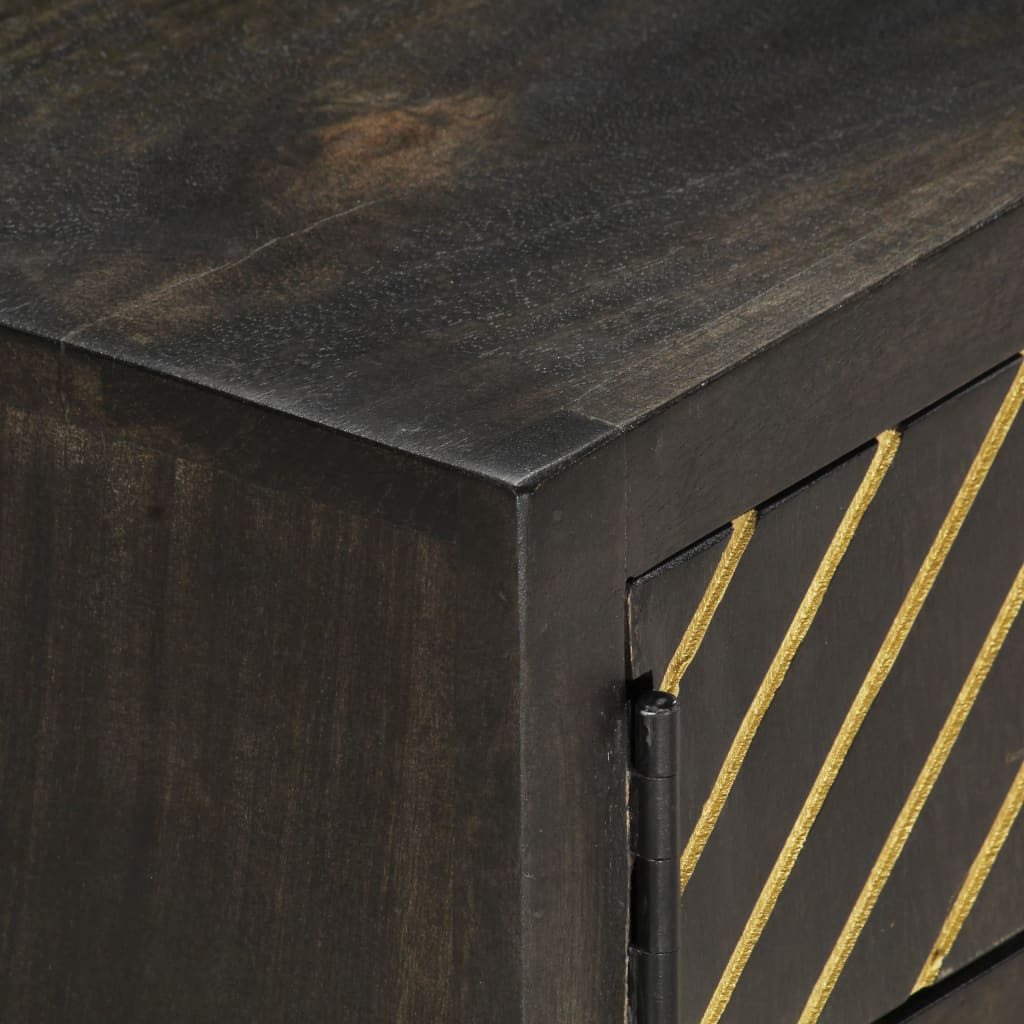 vidaXL Stolić za kavu crno-zlatni 90x50x35 cm od masivnog drva manga
