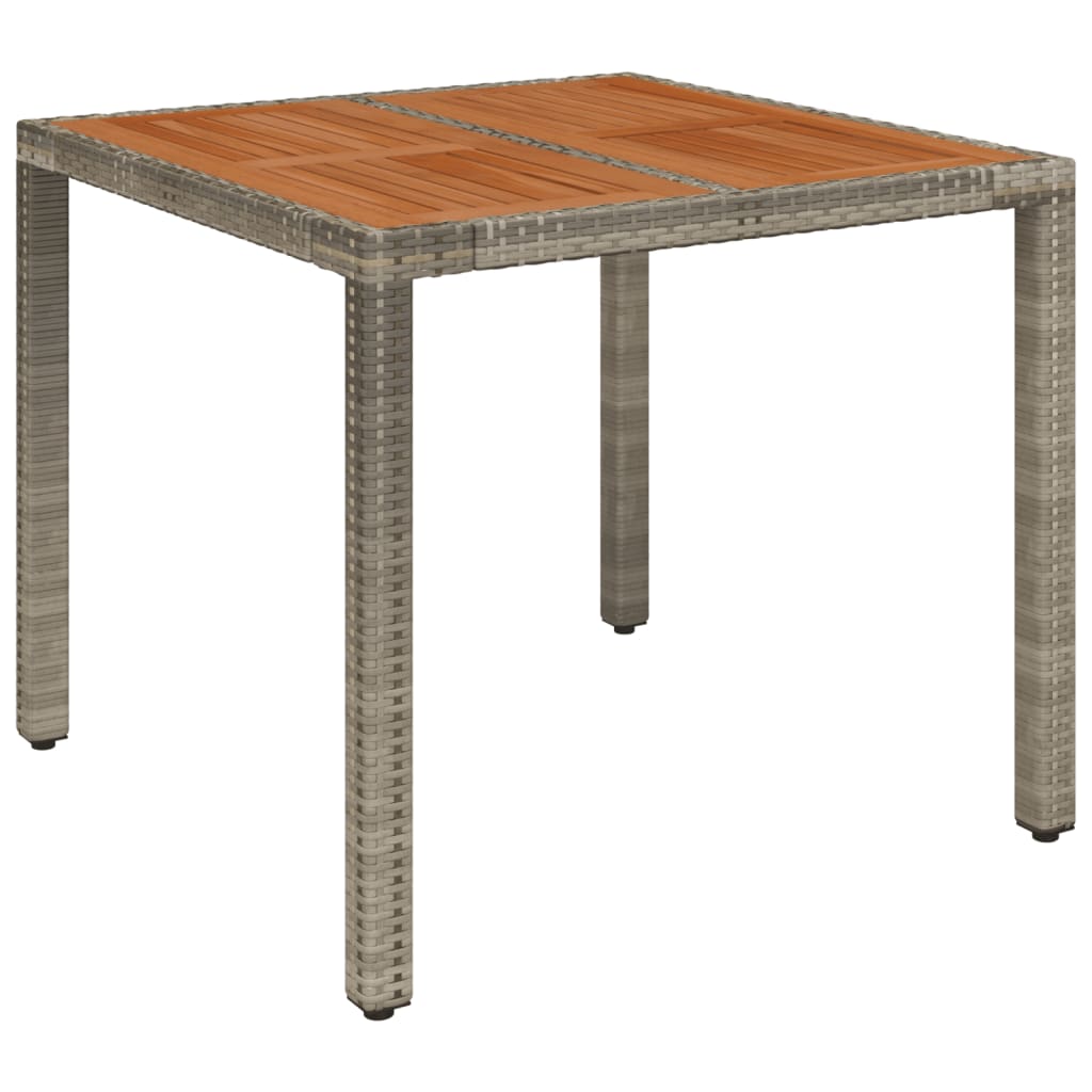 vidaXL Vrtni stol s drvenom pločom sivi 90 x 90 x 75 cm od poliratana