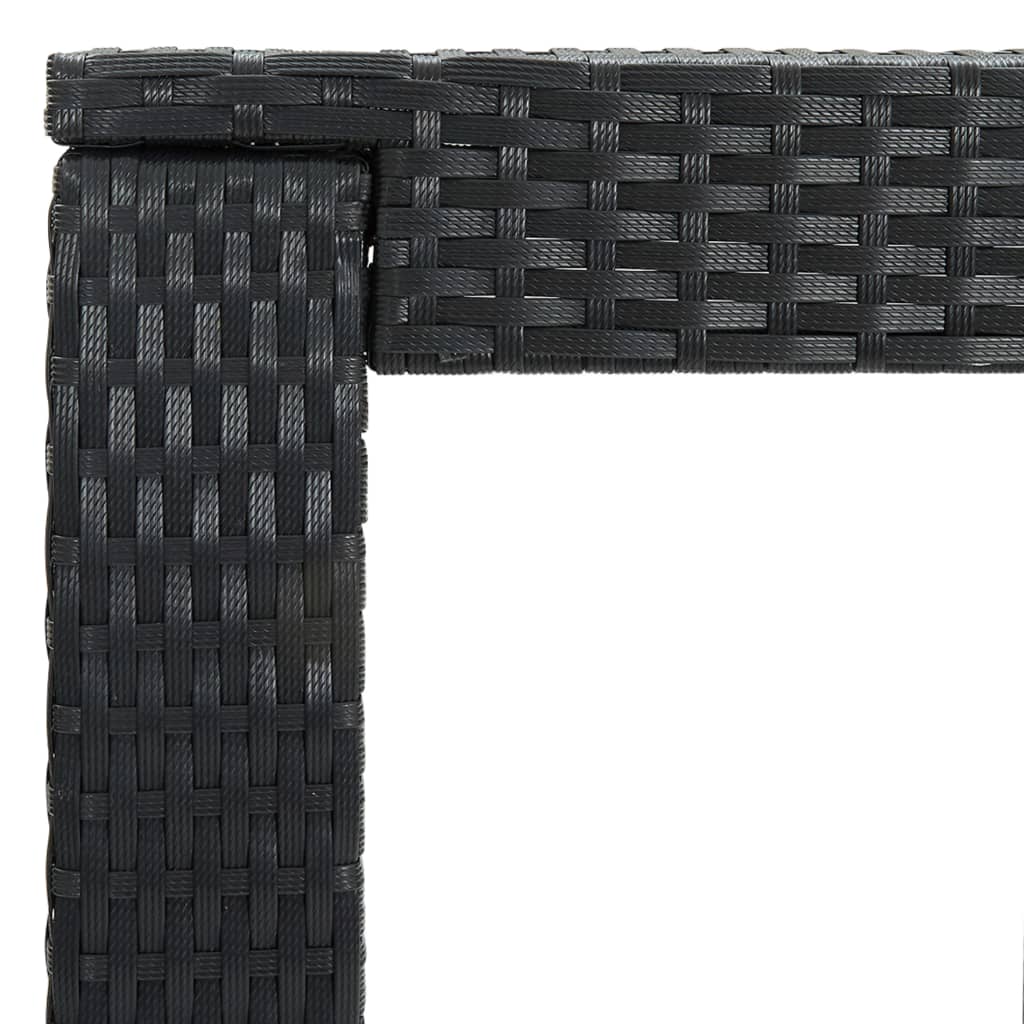 vidaXL 5-dijelni vanjski barski set s naslonima za ruke poliratan crni