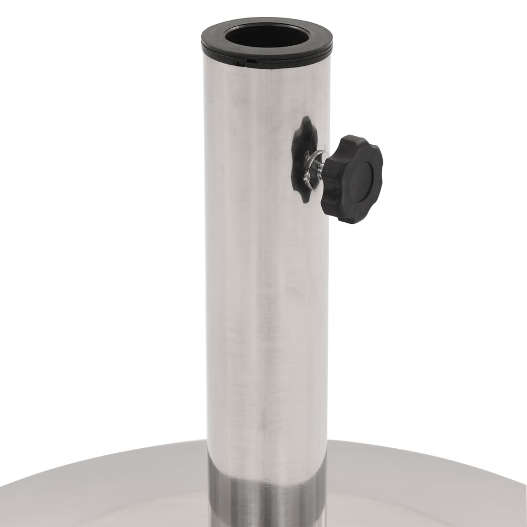 vidaXL Stalak za suncobran od nehrđajućeg čelika srebrni okrugli 25 kg