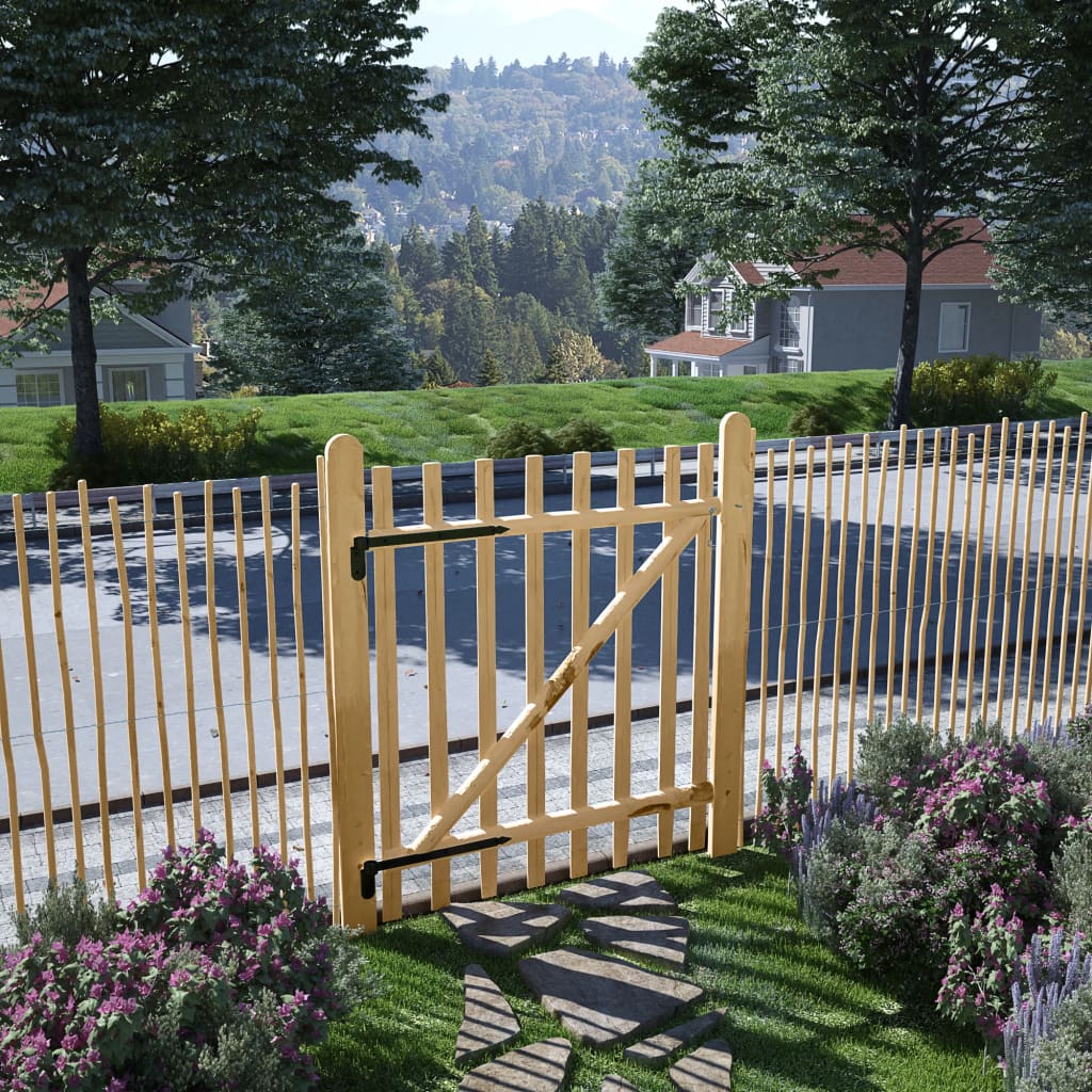 vidaXL Jednostruka vrata za ogradu od drva lješnjaka 100 x 120 cm