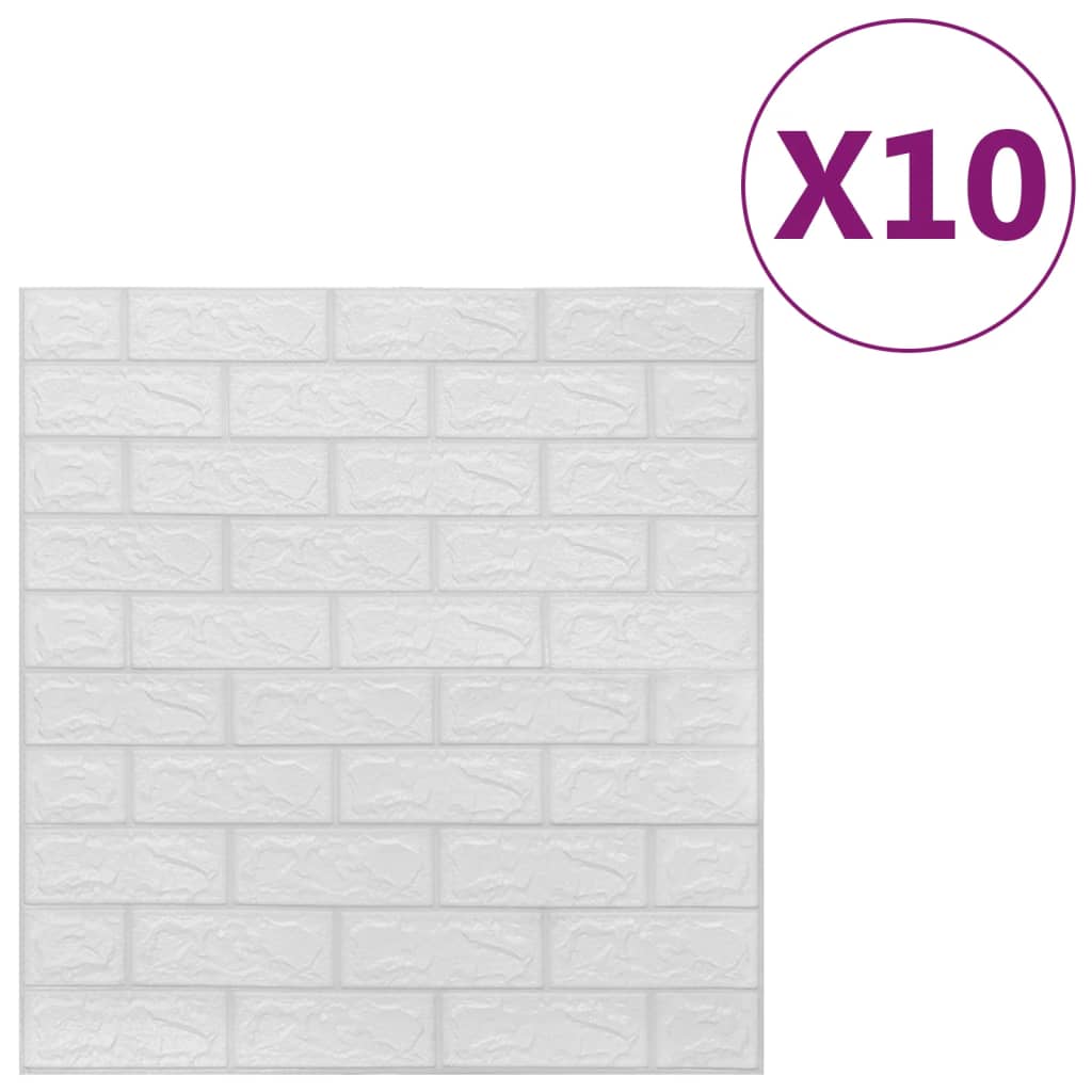 vidaXL 3D zidne tapete s uzorkom cigli samoljepljive 10 kom bijele