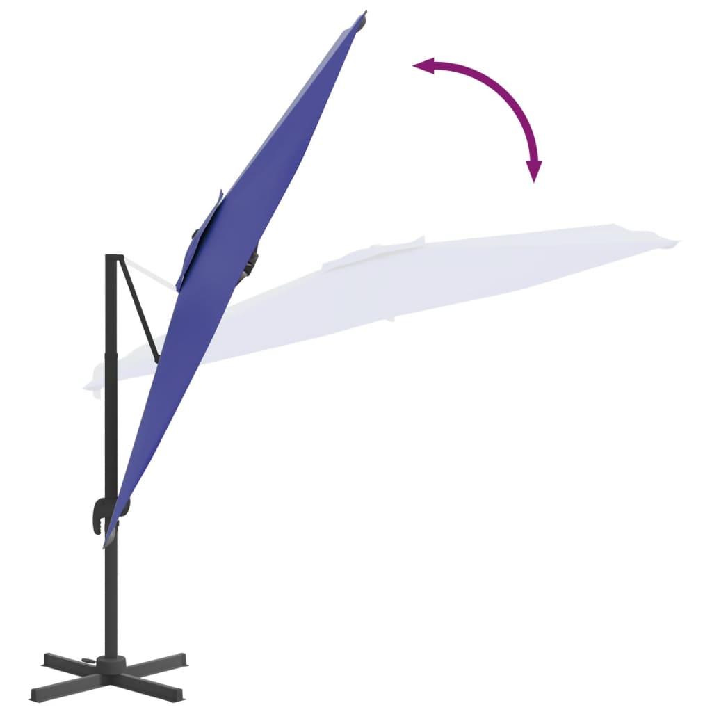 vidaXL Konzolni kišobran s aluminijskim stupom azurnoplavi 400x300 cm