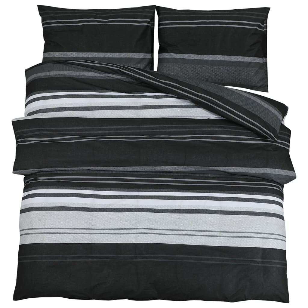 vidaXL Set posteljine za poplun crno-bijeli 155 x 220 cm pamučni