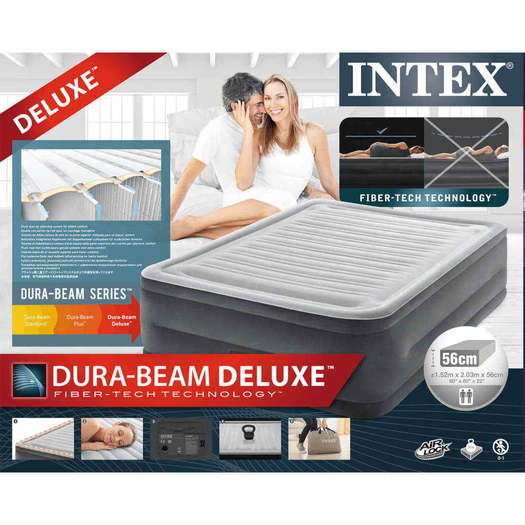 Intex zračni krevet Dura-Beam Deluxe Comfort Plush bračni 56 cm