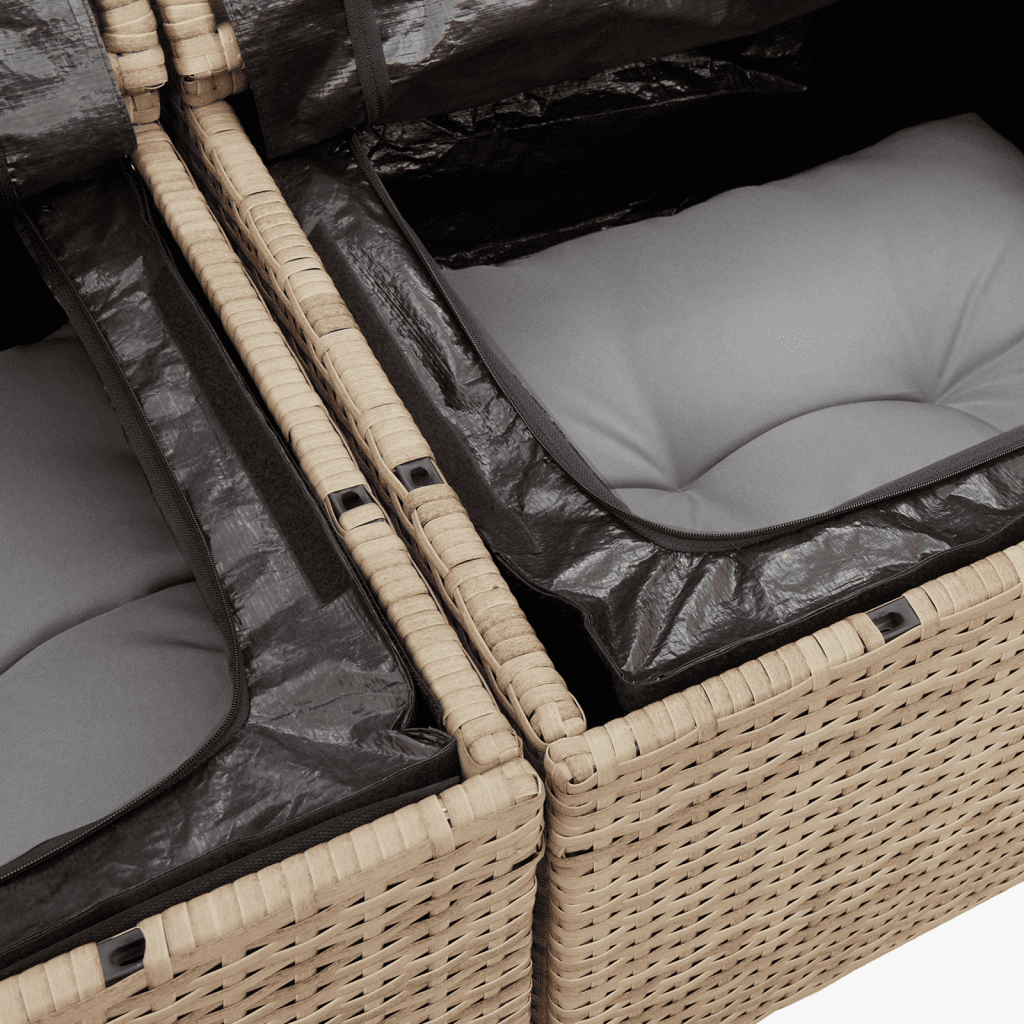 vidaXL 3-dijelni set vrtnih sofa od poliratana s jastucima bež