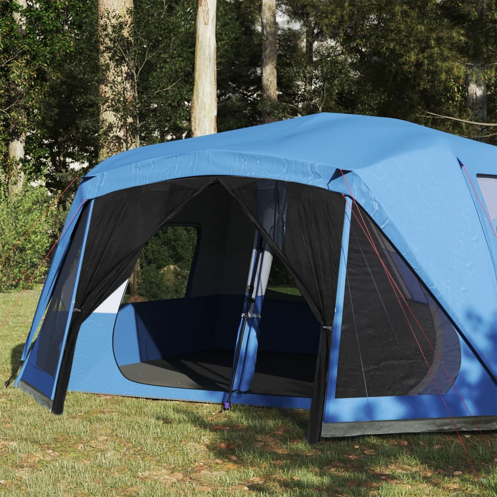 vidaXL Obiteljski šator za 10 osoba plavi vodootporni brzo otpuštanje
