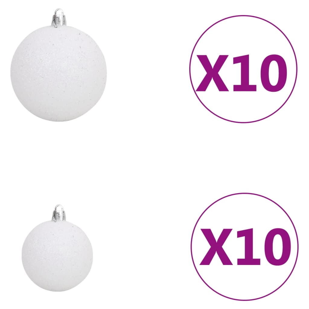 vidaXL Tanko božićno drvce 300 LED s kuglicama i snijegom 270 cm