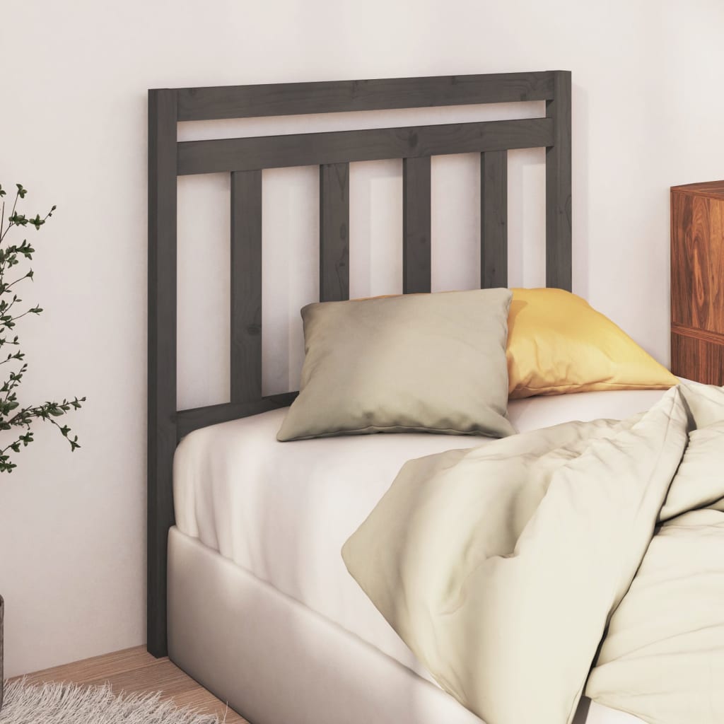 vidaXL Uzglavlje za krevet sivo 81 x 4 x 100 cm od masivne borovine