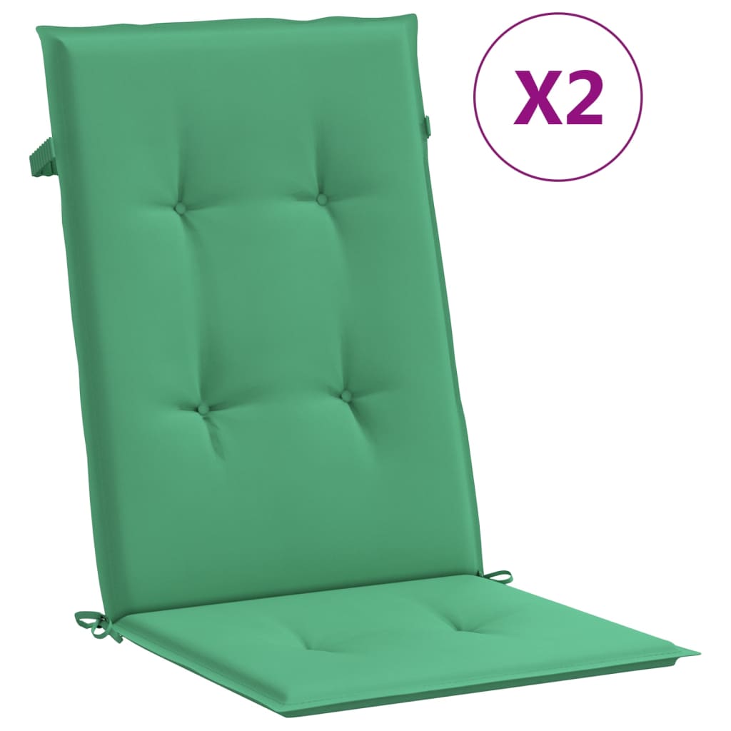 vidaXL Jastuci za vrtne stolice 2 kom zeleni 120x50x3 cm od tkanine