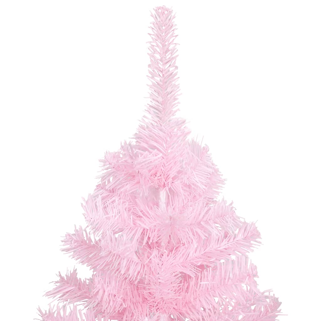 vidaXL Umjetno osvijetljeno božićno drvce sa stalkom rozo 120 cm PVC