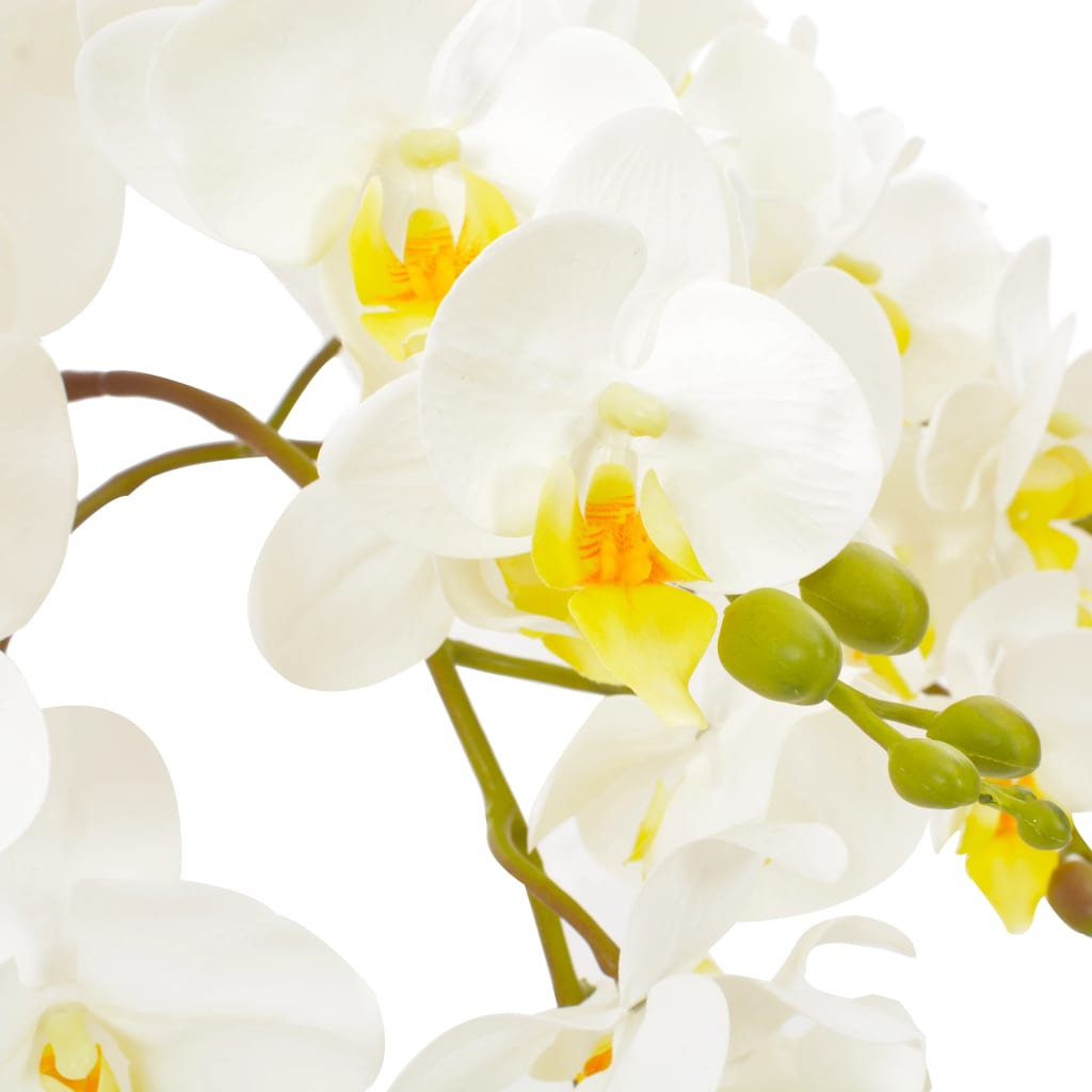 vidaXL Umjetna orhideja s posudom bijela 60 cm