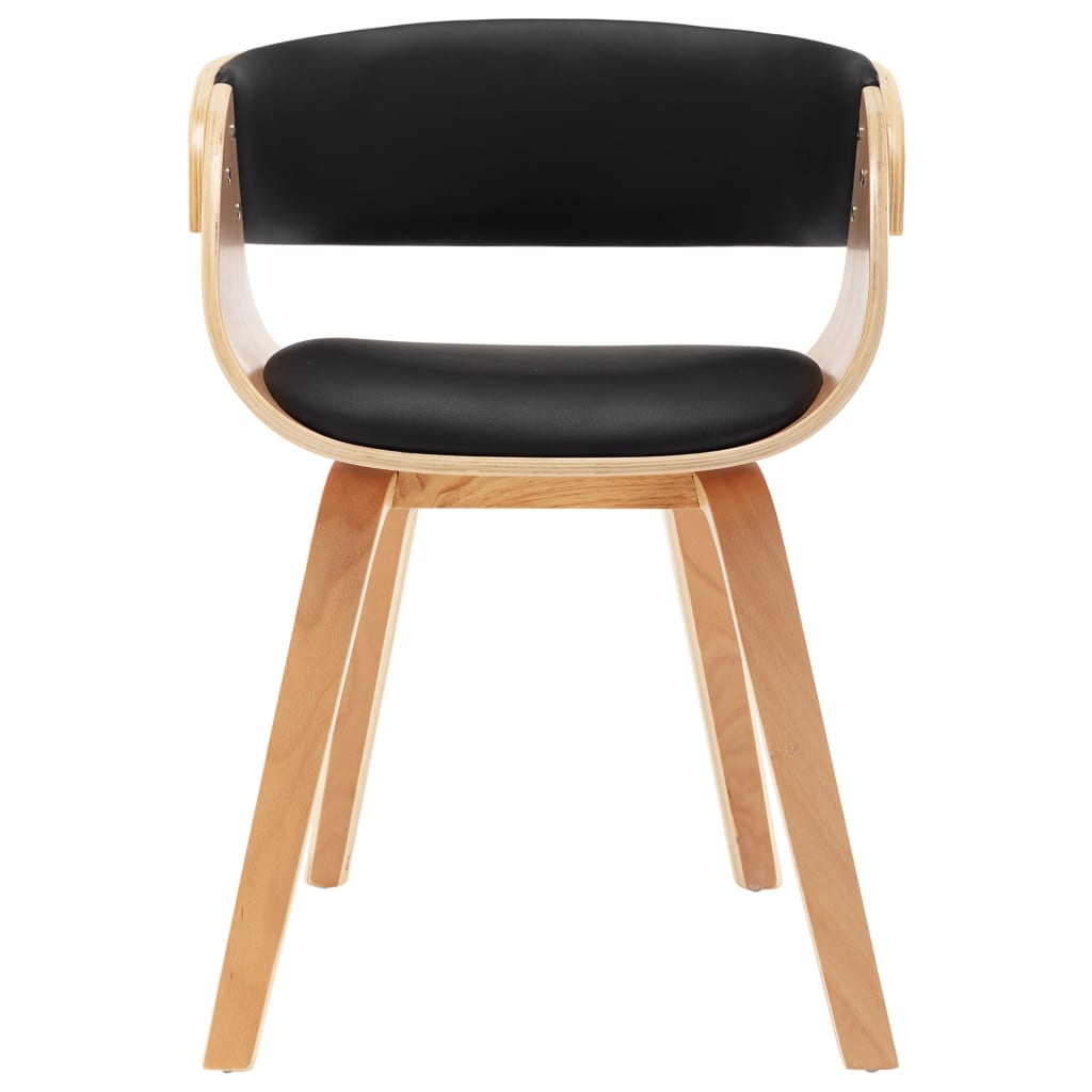 vidaXL Blagovaonske stolice od savijenog drva i umjetne kože 4 kom crne
