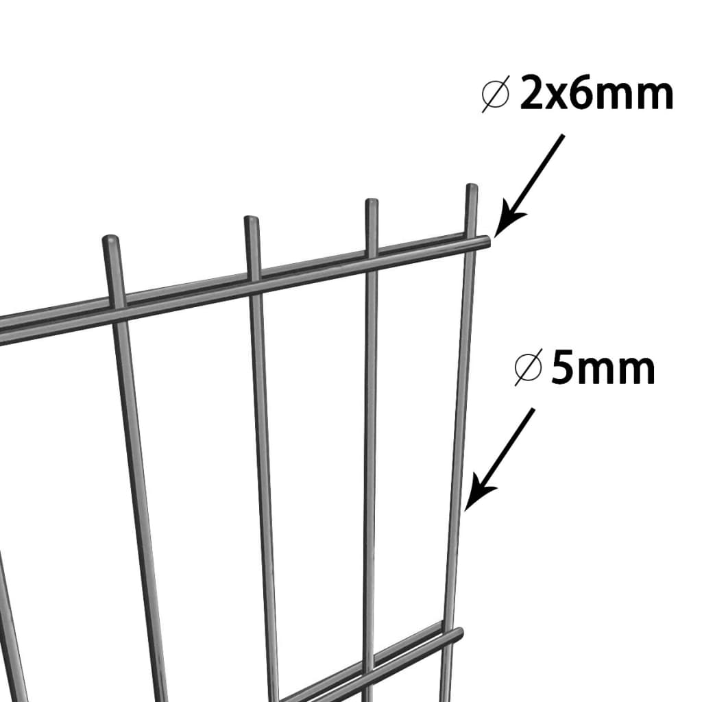 vidaXL Panel ograda sa stupovima od željeza obloženog prahom 6x1,2 m