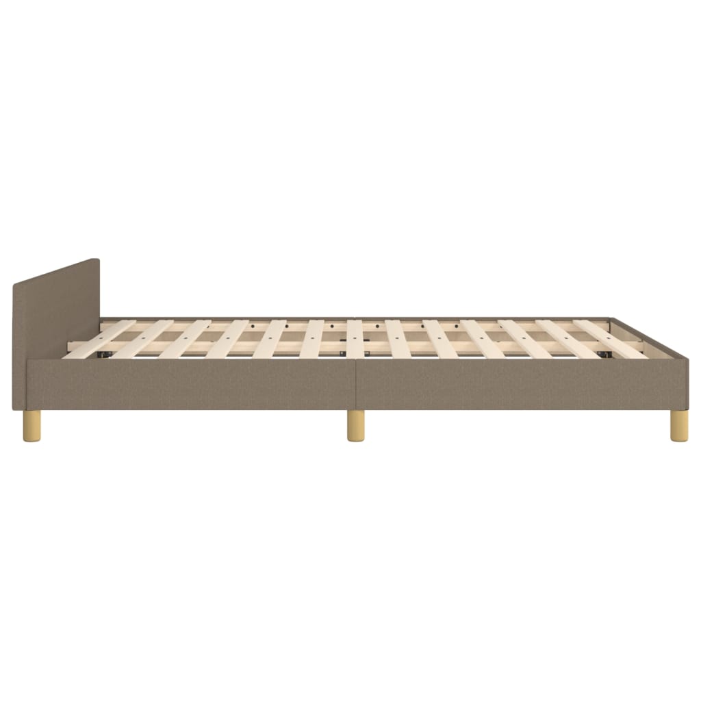 vidaXL Okvir za krevet s uzglavljem smeđesivi 140x190 cm od tkanine