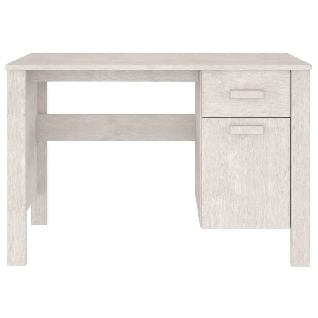 vidaXL Radni stol HAMAR bijeli 113 x 50 x 75 cm od masivne borovine