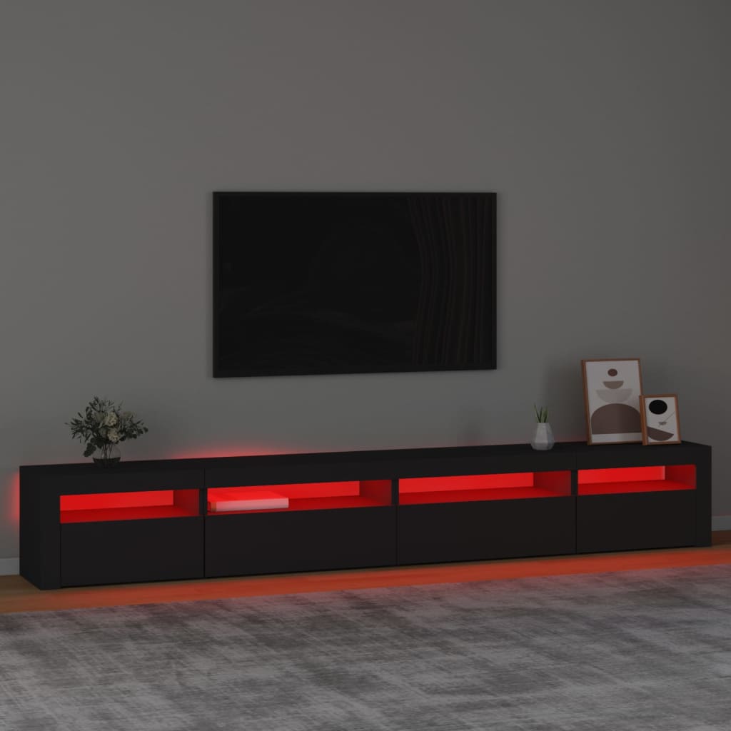 vidaXL TV ormarić s LED svjetlima crni 270x35x40 cm