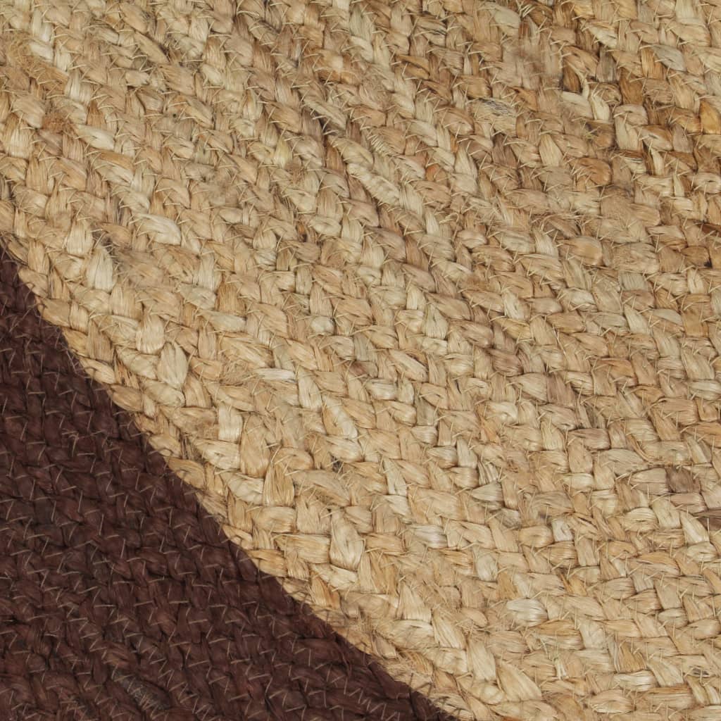 vidaXL Ručno rađeni tepih od jute sa smeđim rubom 150 cm