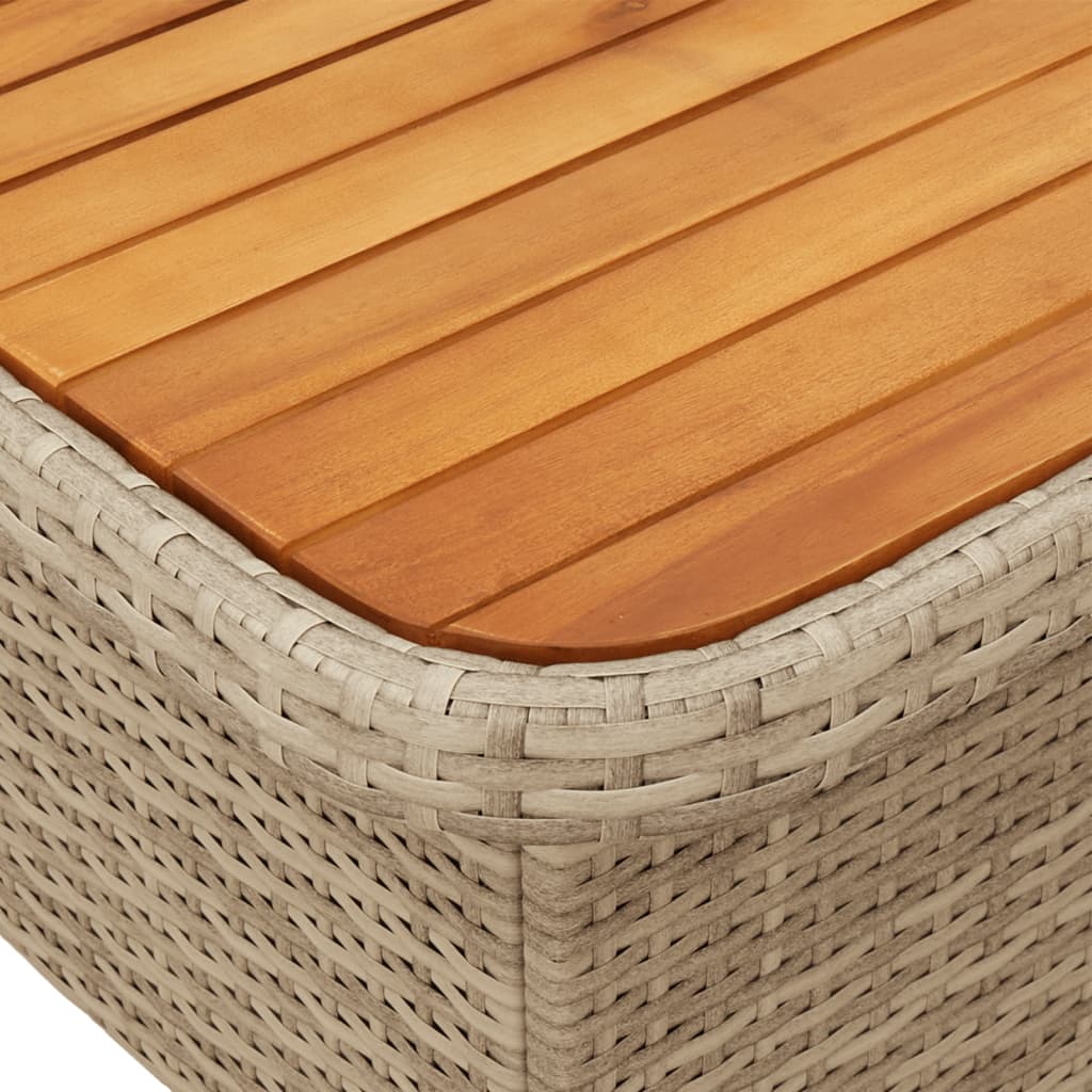 vidaXL Vrtni stol bež 80 x 80 x 71 cm od poliratana i drva bagrema