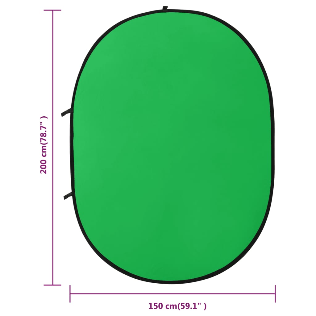 vidaXL 2 u 1 ovalna studijska pozadina zeleno-plava 200 x 150 cm