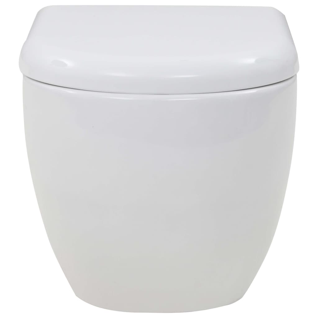 vidaXL Zidna toaletna školjka keramička bijela