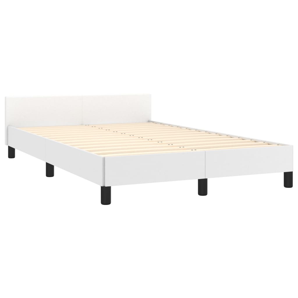 vidaXL Okvir za krevet s uzglavljem bijeli 120x200 cm od umjetne kože