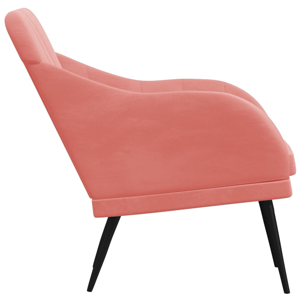 vidaXL Fotelja ružičasta 63 x 76 x 80 cm baršunasta