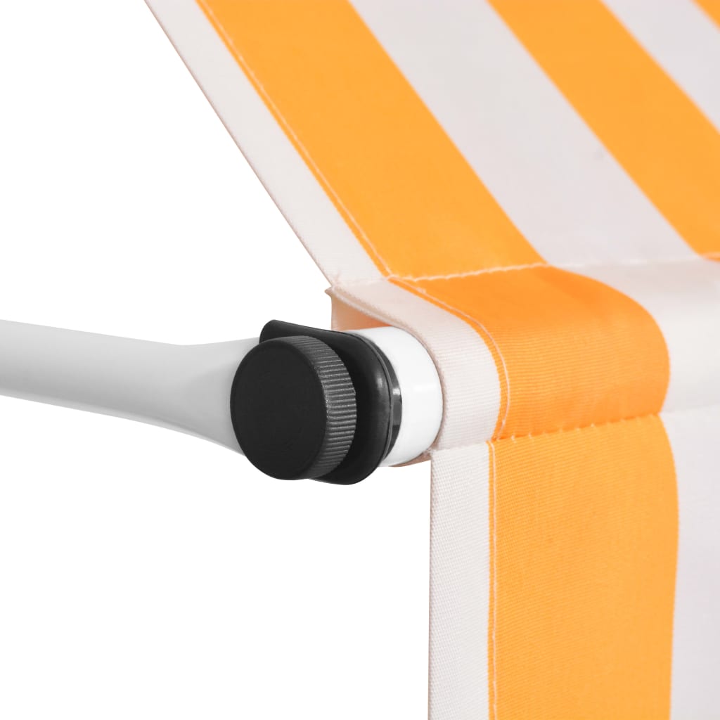 vidaXL Tenda na ručno uvlačenje 150 cm narančasto-bijela prugasta