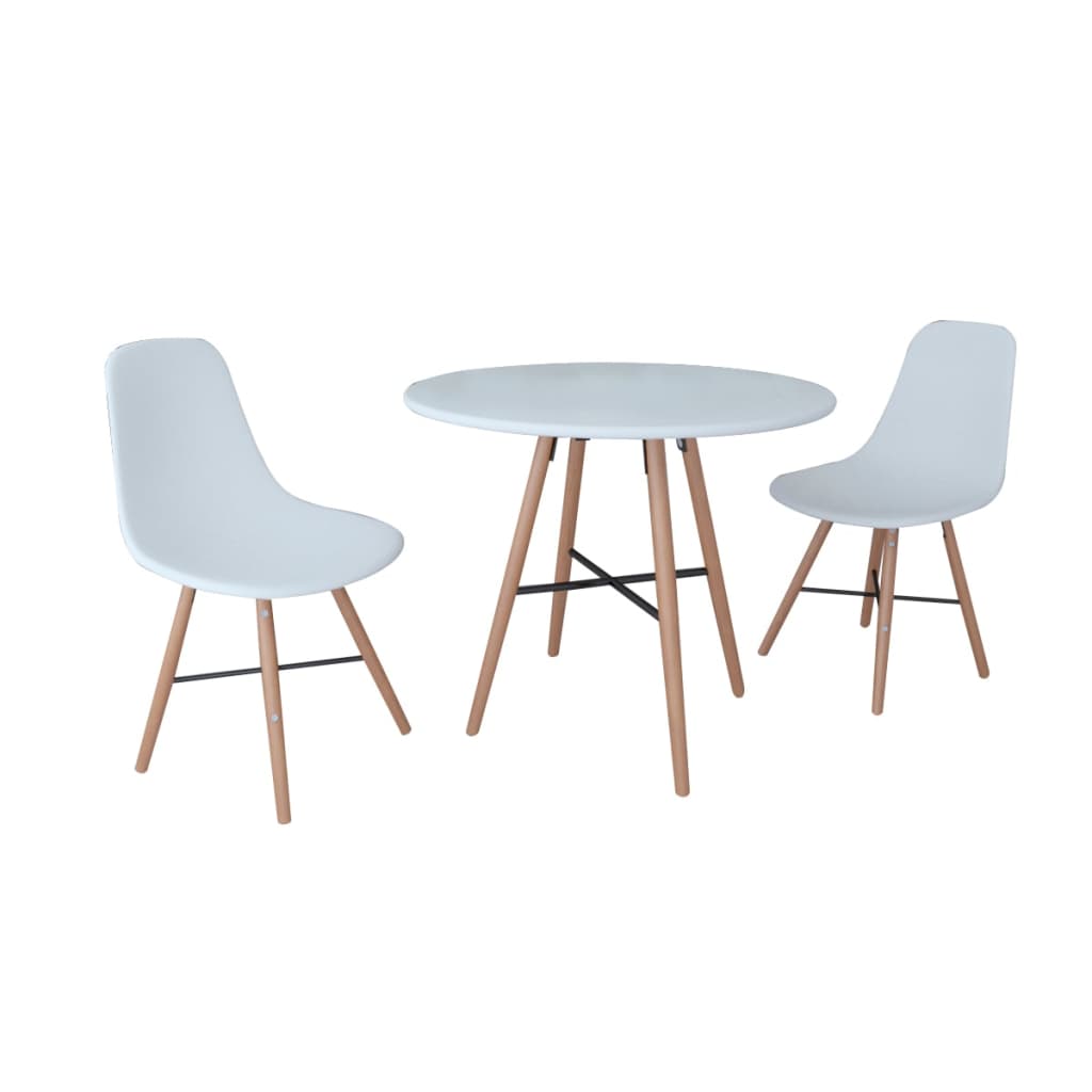Komplet za ručanje-1 okrugli stol s 2 stolice bez ručnih naslona