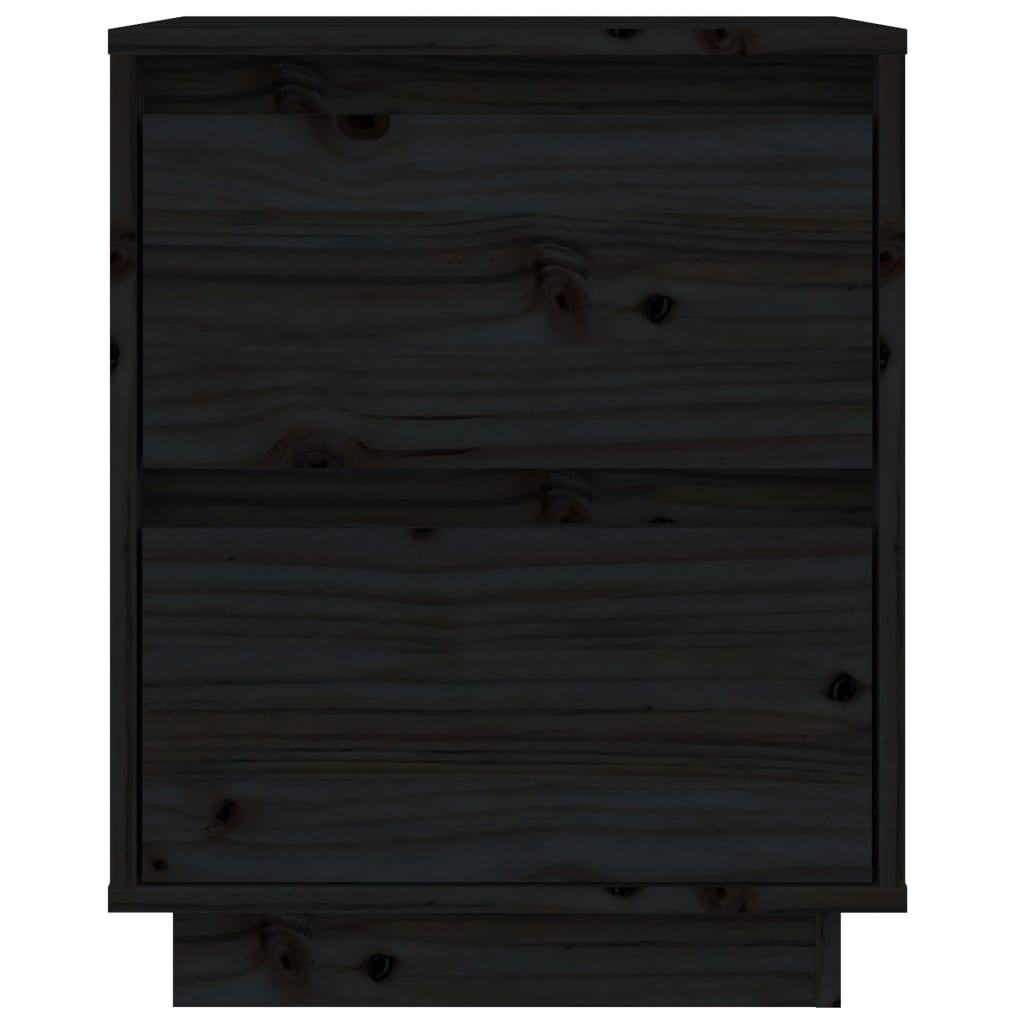 vidaXL Noćni ormarić crni 40 x 35 x 50 cm od masivne borovine