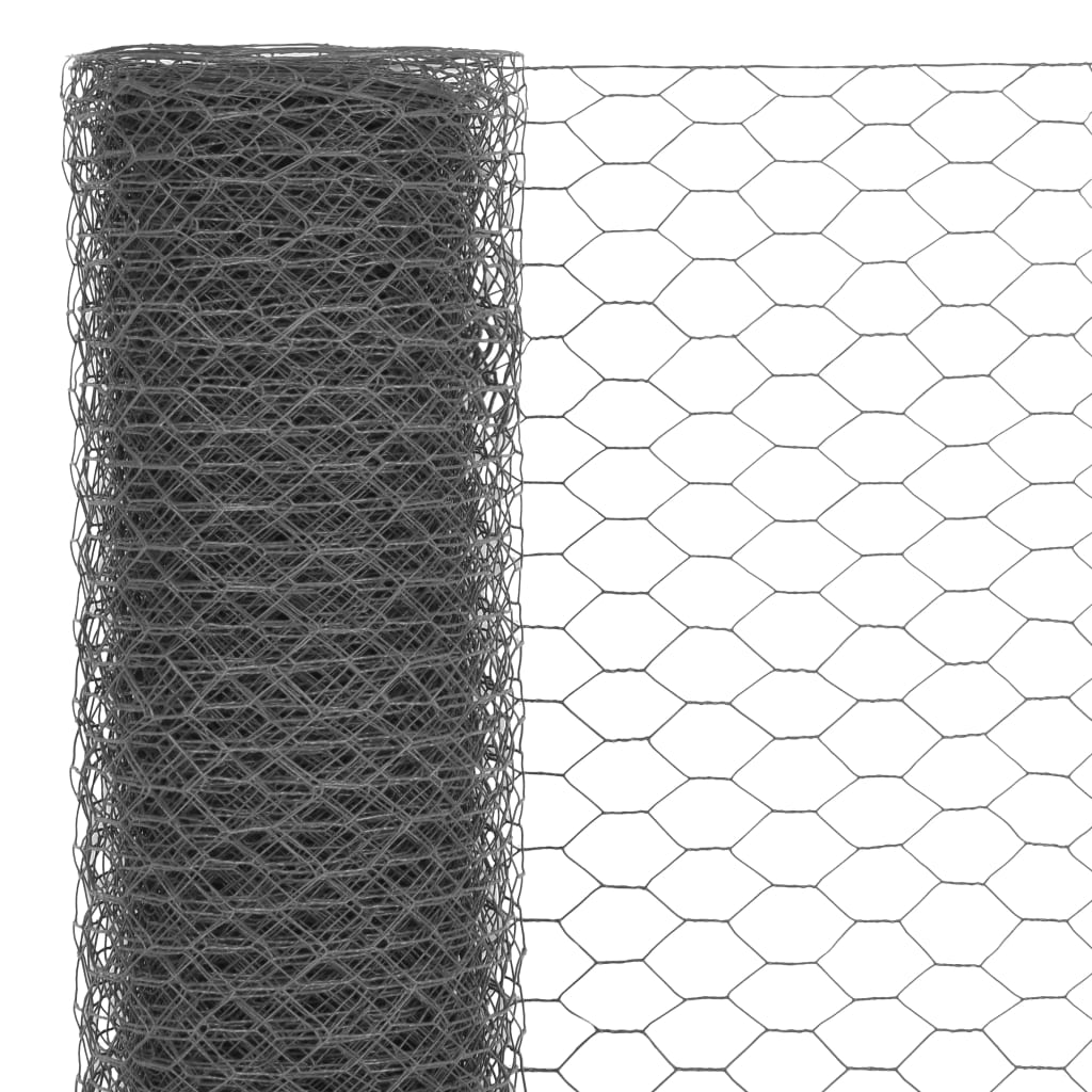 vidaXL Žičana mreža od čelika s PVC oblogom za kokoši 25 x 1,2 m siva