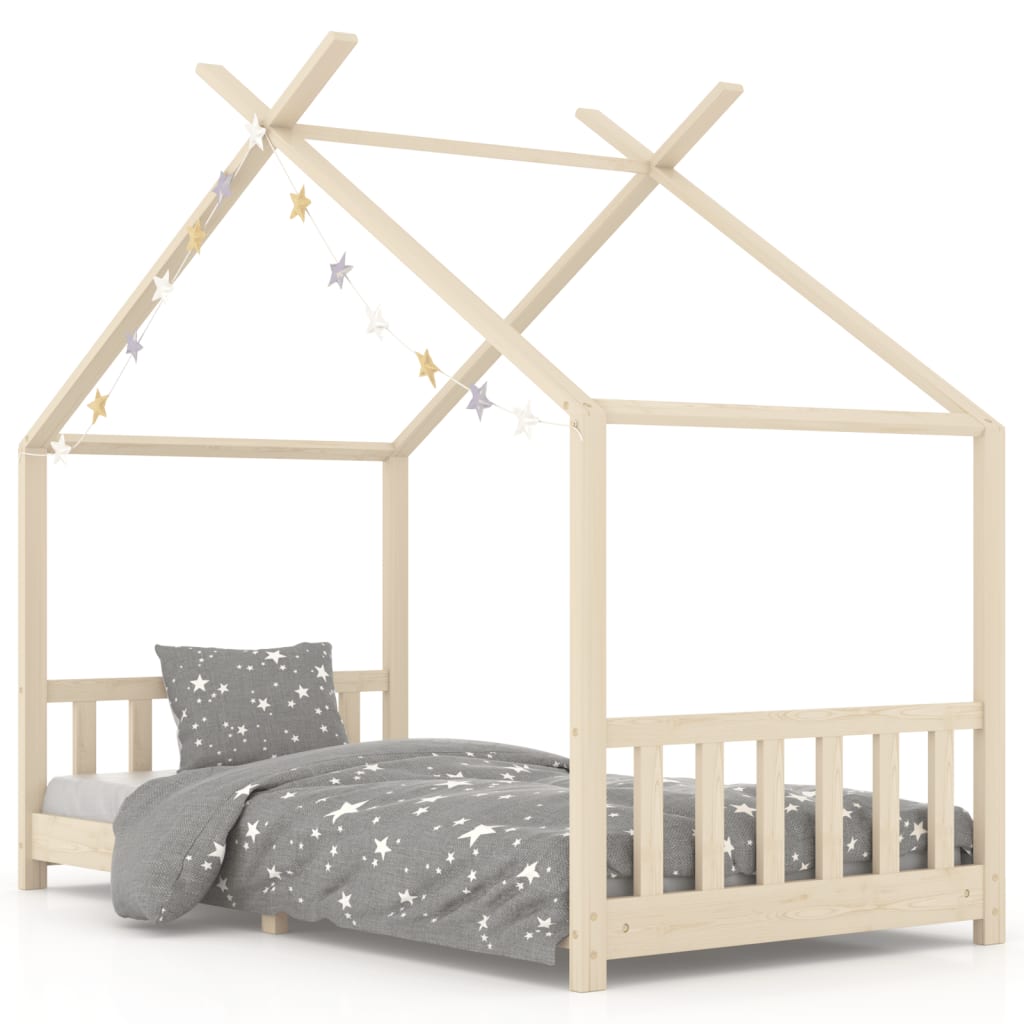 vidaXL Okvir za dječji krevet od masivne borovine 90 x 200 cm