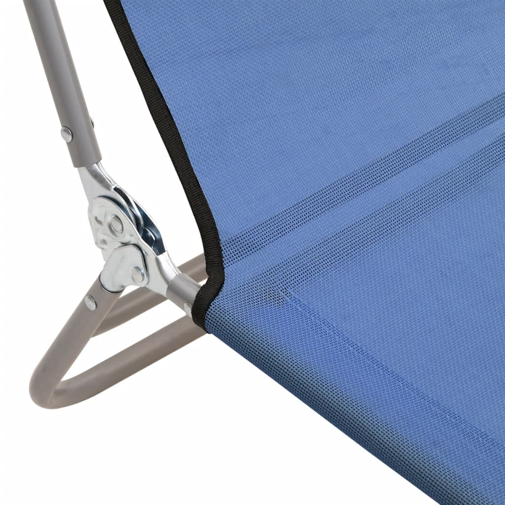 vidaXL Sklopive ležaljke za sunčanje 2 kom plave tekstilen i čelik