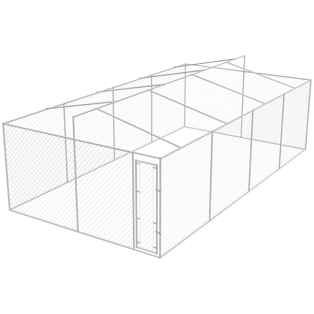 vidaXL Vanjska kućica za pse s krovom pocinčani čelik 8 x 4 x 2,4 m