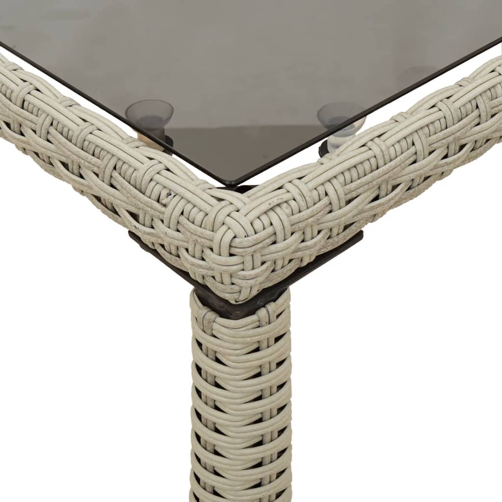 vidaXL Vrtni stol sa staklenom pločom sivi 115x54x74 cm od poliratana