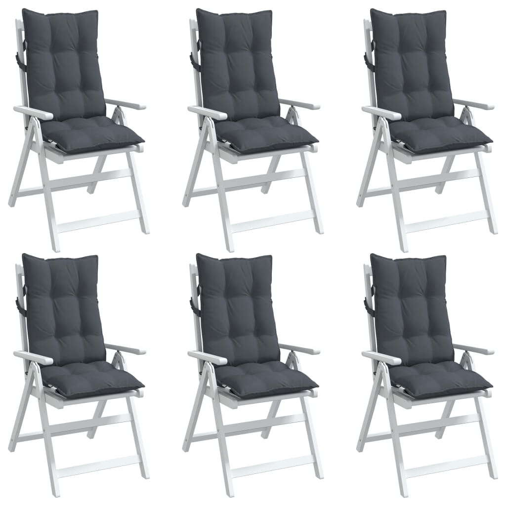 vidaXL Jastuci za stolicu s visokim naslonom 6 kom antracit tkanina