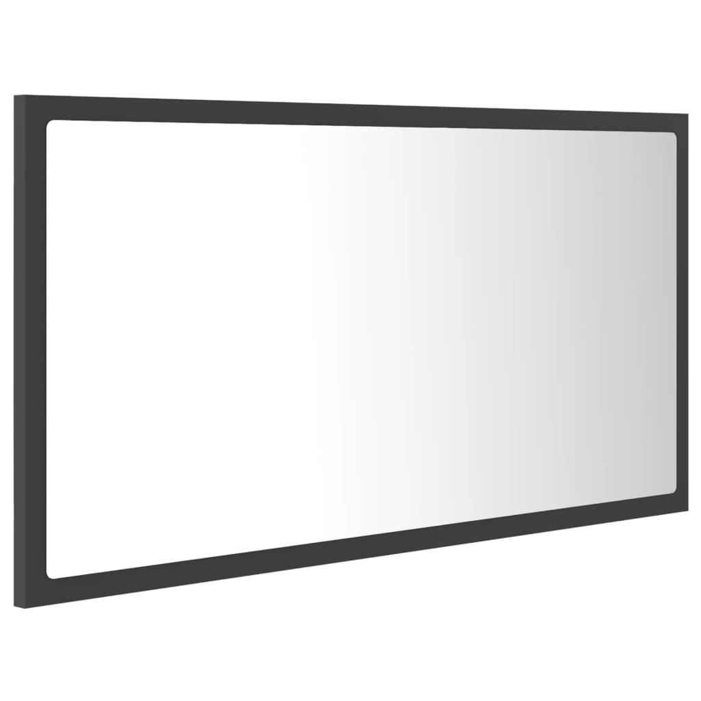 vidaXL LED kupaonsko ogledalo sivo 80x8,5x37 cm akrilno