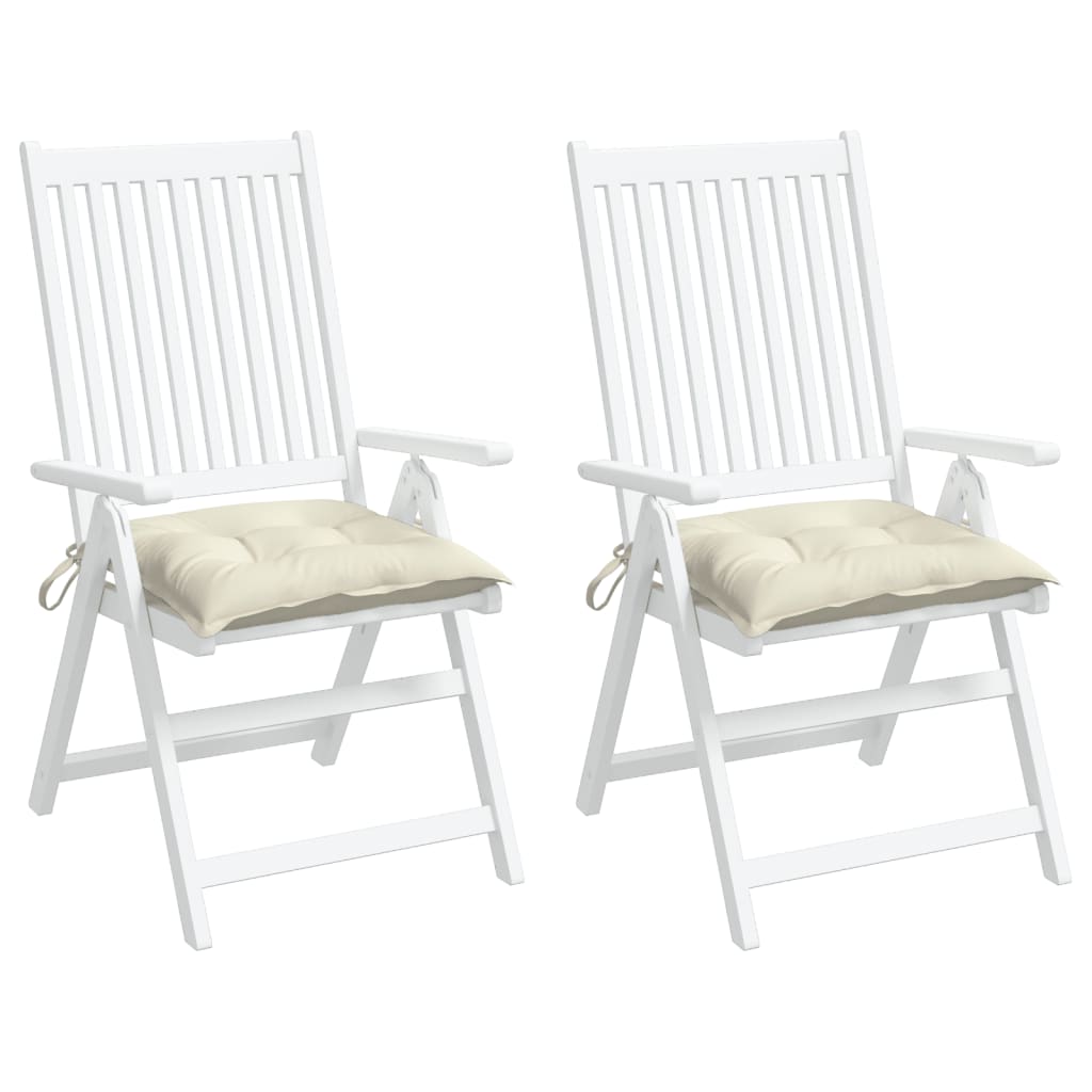 vidaXL Jastuci za stolice 2 kom krem bijeli 50x50x7 cm tkanina Oxford