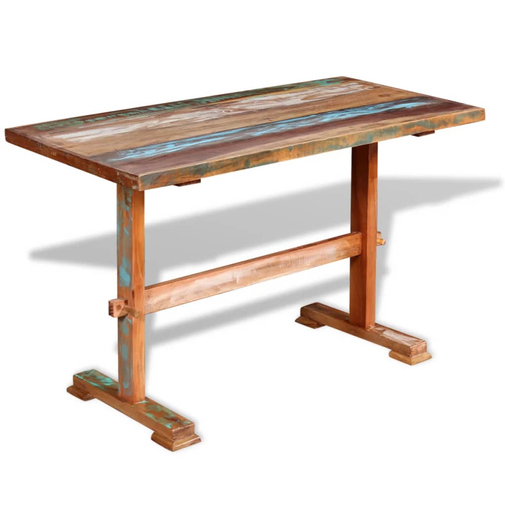 vidaXL Blagovaonski stol s postoljem od obnovljenog drva 120x58x78 cm