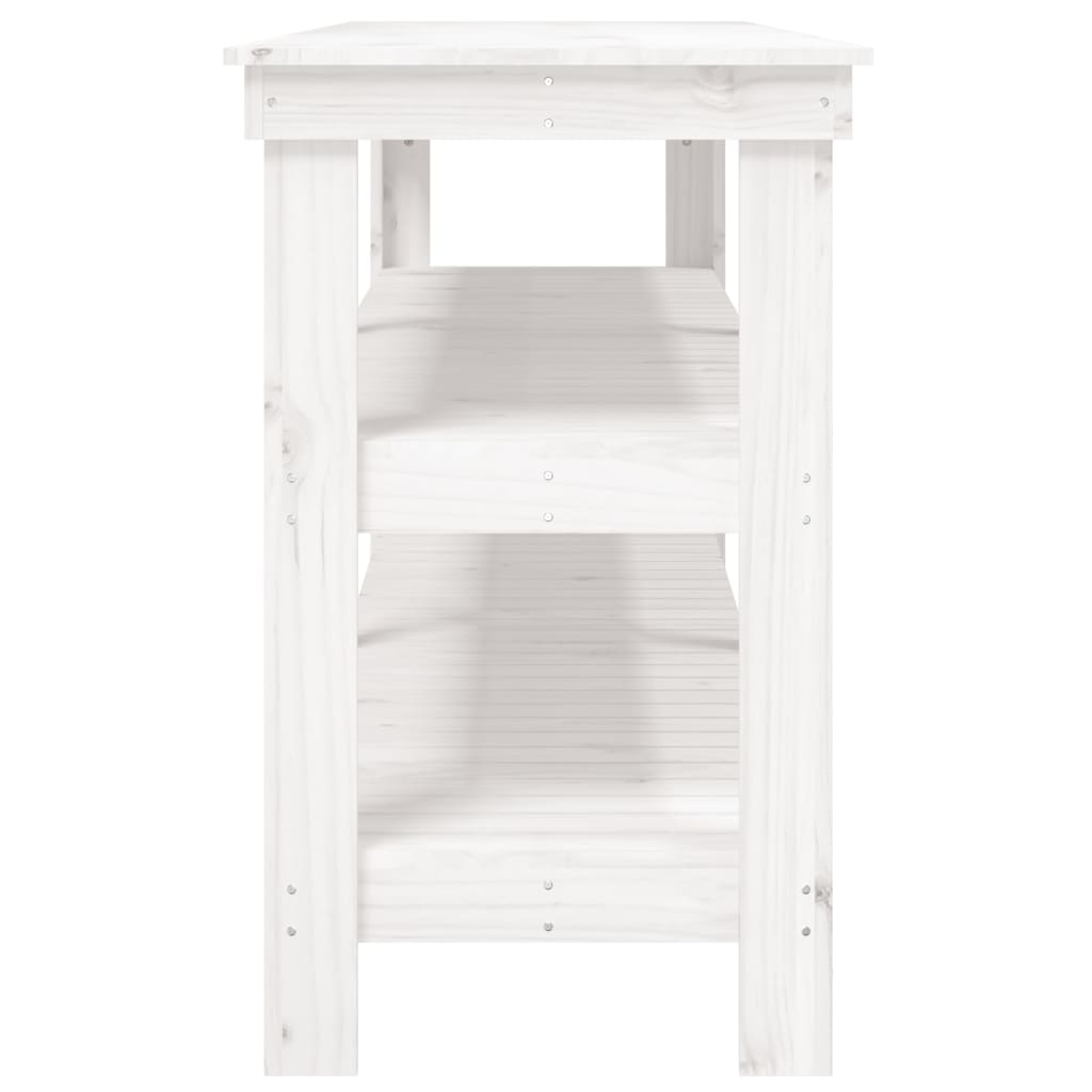 vidaXL Radni stol bijeli 181 x 50 x 80 cm od masivne borovine