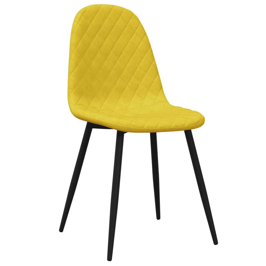vidaXL Blagovaonske stolice 2 kom boja senfa baršunaste